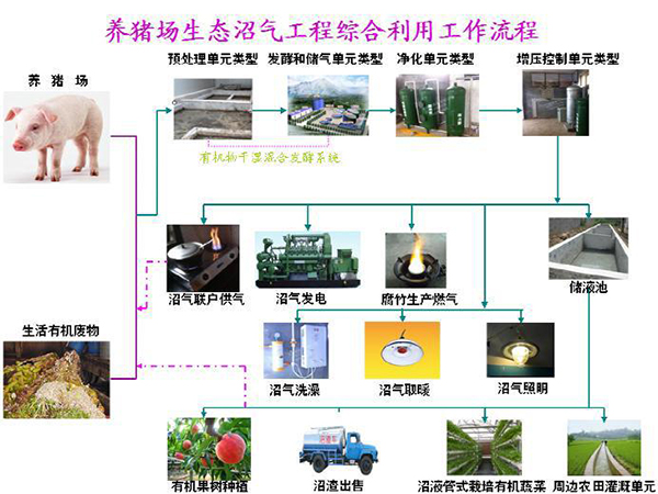 養(yǎng)豬場生態(tài)沼氣工程流程圖