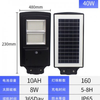 太陽能路燈一體化人體感應照明壁掛燈超亮防水家用跨境智能路燈