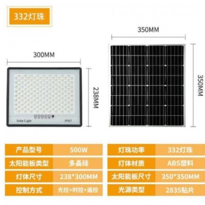 太陽能戶外燈大功率led超亮投光家用庭院燈新農村路燈遙控光控